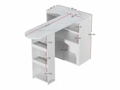 ModernLuxe Mueble de bar extensible 120 (+80)×40×100 cm - con espacio de descanso para mascotas - estantes abiertos -