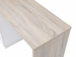 Sale Mueble de bar giratorio con almacenamiento de MDF, vidrio templado - Blanco y natural - ARAMETA Muebles De Bar|Mueble Bar