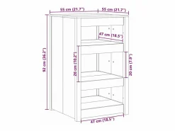 Online vidaxl Mueble de Cocina 55 x 55 x 92 cm Madera de pino macizo Blanco