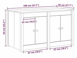 New Mueble de Cocina 106 x 55 x 64 cm Madera maciza de Pino Cocina Completa