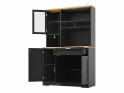 New ModernLuxe Mueble de cocina - 104x40x180 cm - con 4 puertas y 1 cajón - con iluminación LED - Negro