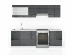Online Mueble de cocina antracita brillo intenso/blanco 240x60x81.6 raul Cocina Completa