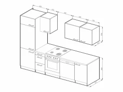 Vicco Mueble de cocina alto brillo/ 270x57.1x81.6 optima