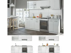 Online Vicco Mueble de cocina alto brillo/ 240x60x81.6 raul Blanco