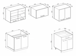 Best Vicco Mueble de cocina blanco brillo intenso/roble dorado 200x46x81.6 r-line Color natural oscuro