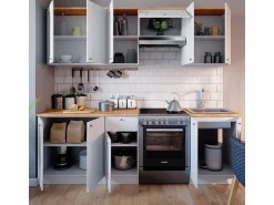 Best Vicco Mueble de cocina 240x60x81.6 bergamo Blanco