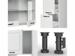 Vicco Mueble de cocina casa de campo blanca/blanca 350x60x81.6 r-line