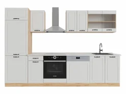 Vicco Mueble de cocina casa de campo blanca/roble dorado 300x60x81.6 r-line