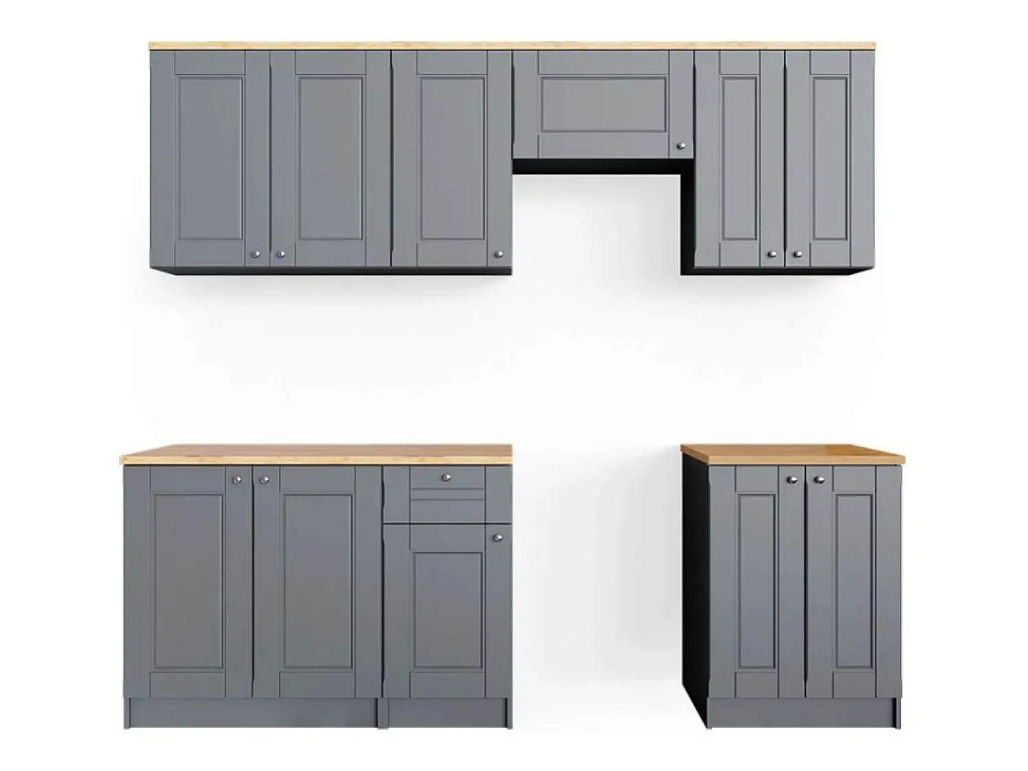 Sale Mueble de cocina gris noble 240x60x81.6 bergamo Cocina Completa