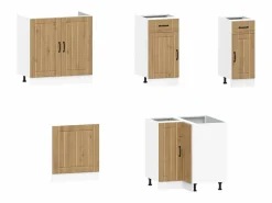 vidaxl Mueble de cocina Kalmar 11 piezas artesanal roble