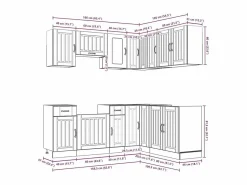 vidaxl Mueble de cocina Kalmar 11 piezas artesanal roble