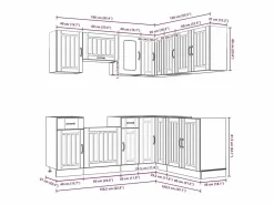 vidaxl Mueble de cocina Kalmar 11 piezas artesanal roble