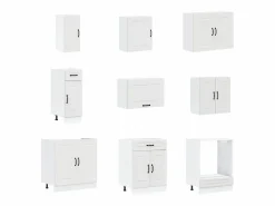Online vidaxl Mueble de cocina Kalmar 14 piezas madera contrachapada Blanco