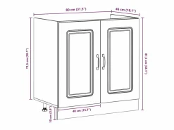 vidaxl Mueble de Cocina Kalmar Concreto 80 x 46 x 81,5 cm Gris