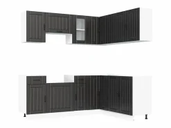 Best Mueble de cocina Kalmar negra 11 piezas madera contrachapada Cocina Completa