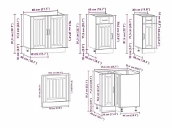 Best Mueble de cocina Kalmar negra 11 piezas madera contrachapada Cocina Completa