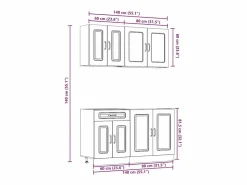 Clearance vidaxl Mueble de cocina Kalmar negra 4 piezas madera contrachapada Negro