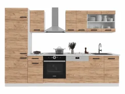 Discount Mueble de cocina oro potencia roble/blanco 300x46x81.6 r-line Cocina Completa