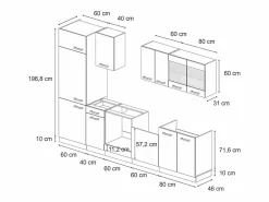 Discount Mueble de cocina oro potencia roble/blanco 300x46x81.6 r-line Cocina Completa