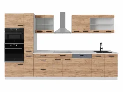 Vicco Mueble de cocina oro potencia roble/blanco 350x46x81.6 r-line