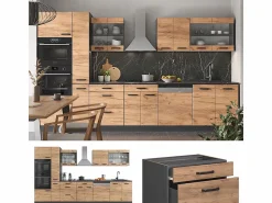 Online Mueble de cocina oro power roble/antracita 350x46x81.6 r-line Cocina Completa