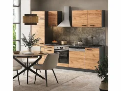 Outlet Mueble de cocina oro power roble/antracita 270x57.1x81.6 optima Cocina Completa