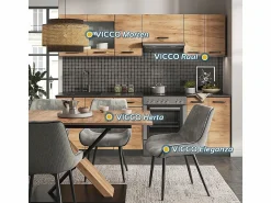 Discount Mueble de cocina oro power roble/antracita 240x60x81.6 raul Cocina Completa