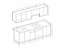 Vicco Mueble de cocina oro power roble/antracita 240x46x81.6 raul