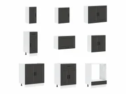 Online Mueble de cocina Porto negra 14 piezas madera contrachapada Cocina Completa