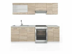 Discount Mueble de cocina sonoma/blanco 240x60x81.6 raul Cocina Completa