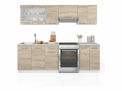 Discount Mueble de cocina sonoma/blanco 240x60x81.6 raul Cocina Completa