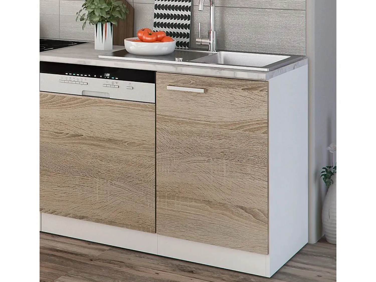 Online Mueble de cocina sonoma/blanco 270x57.1x81.6 optima Cocina Completa