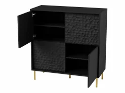Clearance MSO Mueble de diseño y dorado 100cm Tramona Negro