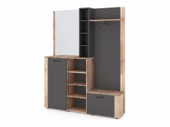 Clearance Mueble de entrada Barry antracita/ old style light 150 cm Armario De Entrada