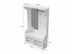 Best Mueble de entrada con espejo, ganchos, barra y zapatero Armario De Entrada