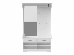 Best Mueble de entrada con espejo, ganchos, barra y zapatero Armario De Entrada