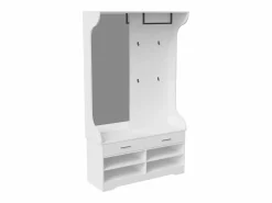 Best Mueble de entrada con espejo, ganchos, barra y zapatero Armario De Entrada