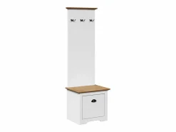 vidaxl Mueble de entrada con ganchos BODO y marrón 50x40x157 cm