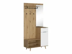 Mueble de entrada Nordic B roble artesanal / blanco 100 cm