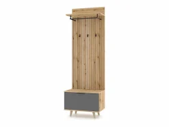 Mueble de entrada Nordic D roble evoke / tabilla / grafito 65 cm