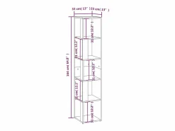 Discount vidaxl Mueble de esquina madera contrachapada 33x33x164,5 cm Blanco