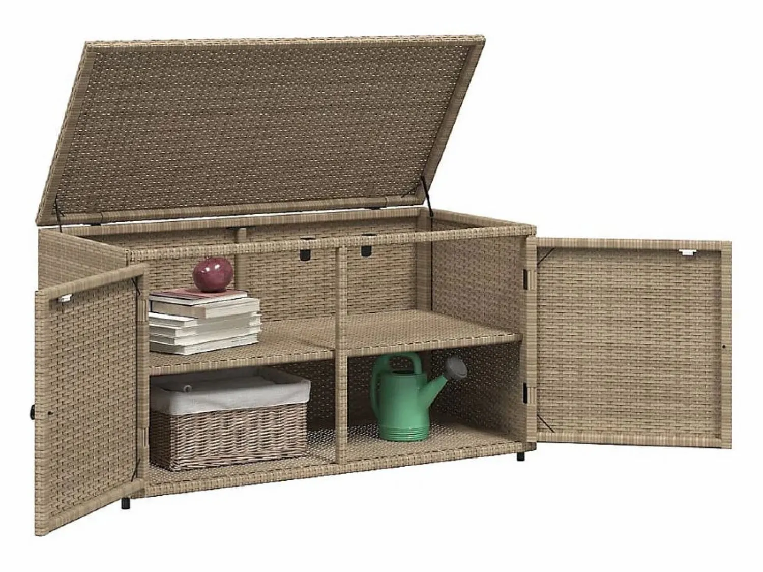 Outlet Mueble de jardín 110x55x60,5 cm resina trenzada Beige