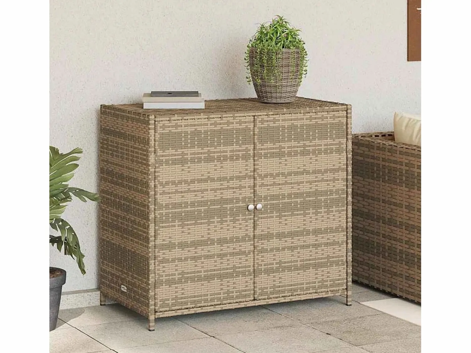 Mueble de jardín 83x45x76 cm resina trenzada