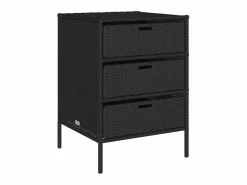 Online Mueble de jardín de resina trenzada, 55x59x80 cm Negro