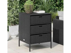 Online Mueble de jardín de resina trenzada, 55x59x80 cm Negro