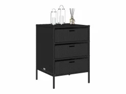 Online Mueble de jardín de resina trenzada, 55x59x80 cm Negro