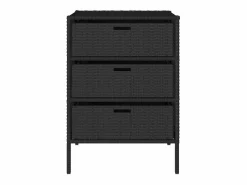 Online Mueble de jardín de resina trenzada, 55x59x80 cm Negro