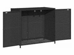 Clearance Mueble de jardín de resina trenzada, 83x45x76 cm Negro