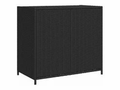 Clearance Mueble de jardín de resina trenzada, 83x45x76 cm Negro