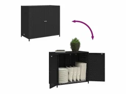 Clearance Mueble de jardín de resina trenzada, 83x45x76 cm Negro